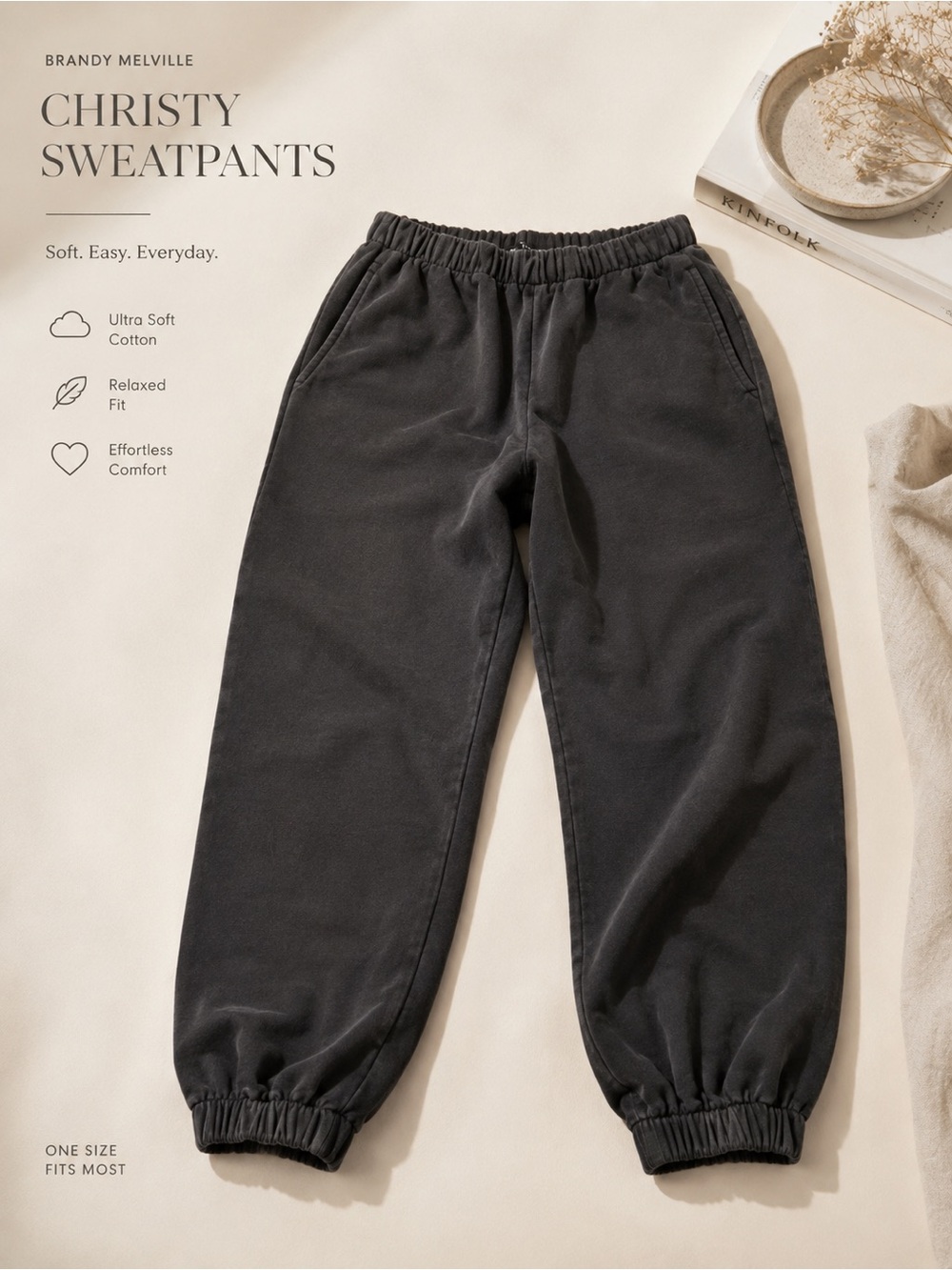 Brandy Melville Black Christy Jogger Sweatpants